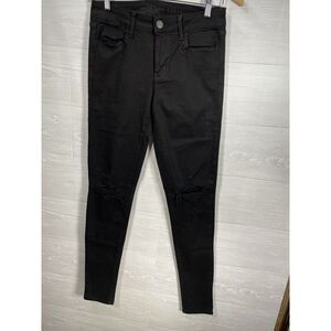 American Eagle Distressed Black Jeggings - Size 8 X-Long - Excellent Condition